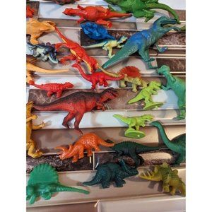 Mix lot 47 hard plastic pvc rubber dinosaurs 80's-2000s cake toppers toys